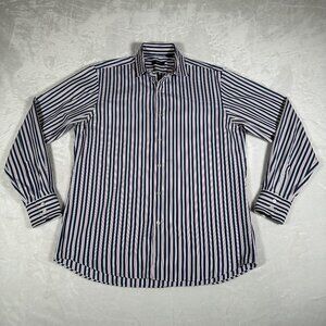 Boss Hugo Boss Dress Shirt Men Size 16.5 34 / 35 Striped Long Sleeve 100% Cotton